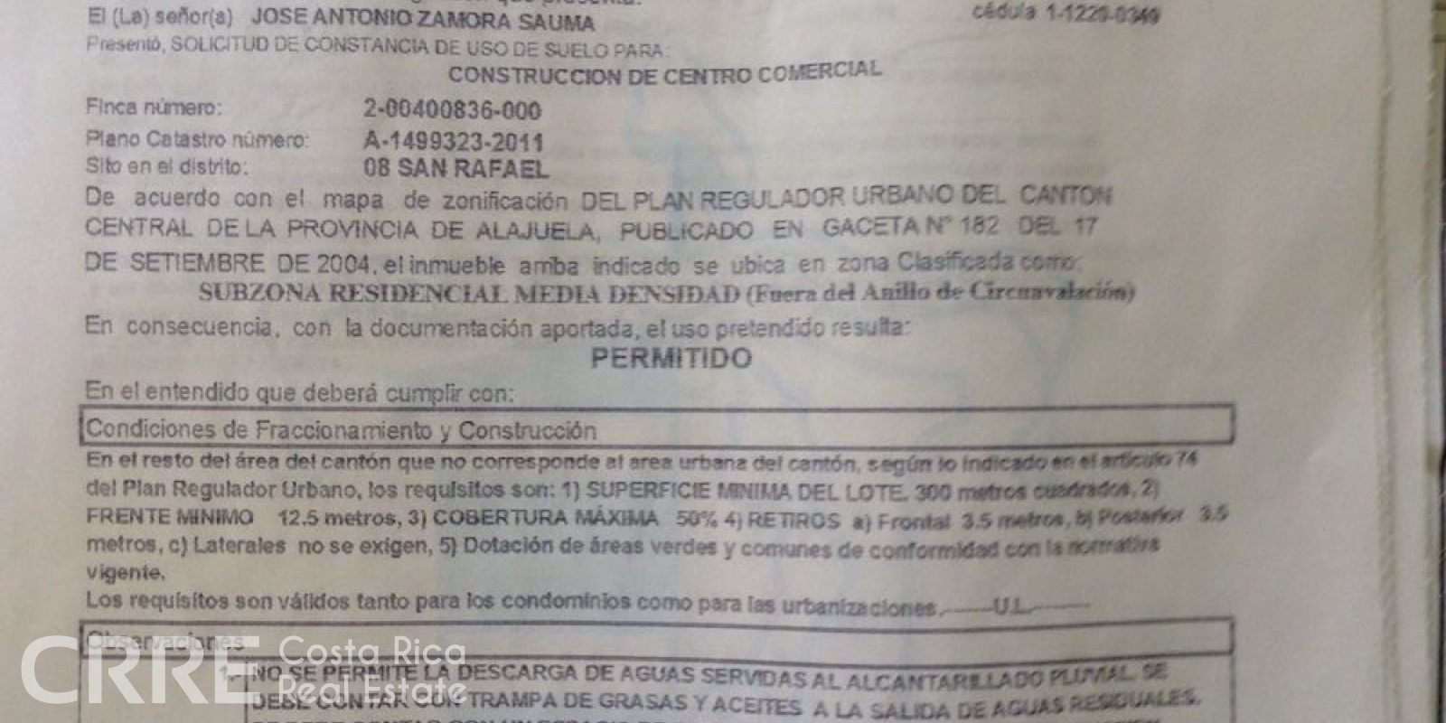 La Cañada,San Rafael,Alajuela,Lote,1036